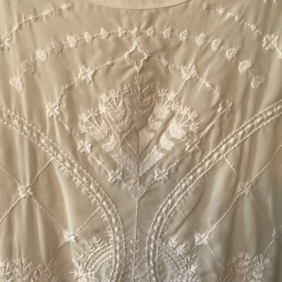 Sheer White Fringe Sleeveless Top - Picture 3 of 6